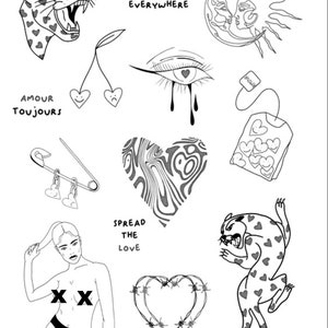 Pre-made Tattoo Stencils, Ready to Use Tattoo Stencils, Tattoo