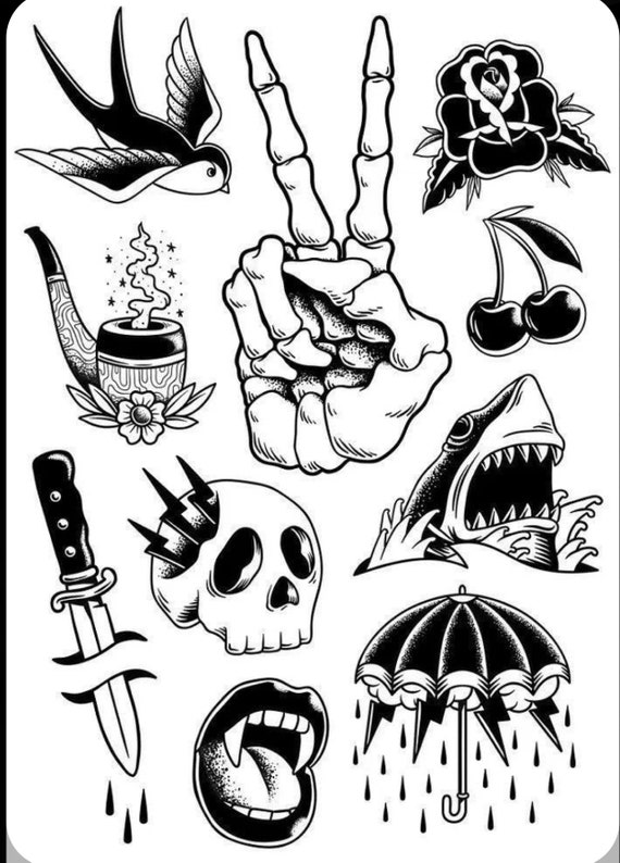 Pre-made Tattoo Stencils Ready to Use Tattoo Stencils Tattoo - Etsy New Zealand