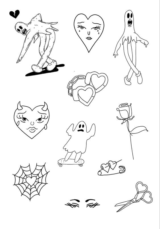 Premade Tattoo Stencils Ready to Use Tattoo Stencils Tattoo Etsy