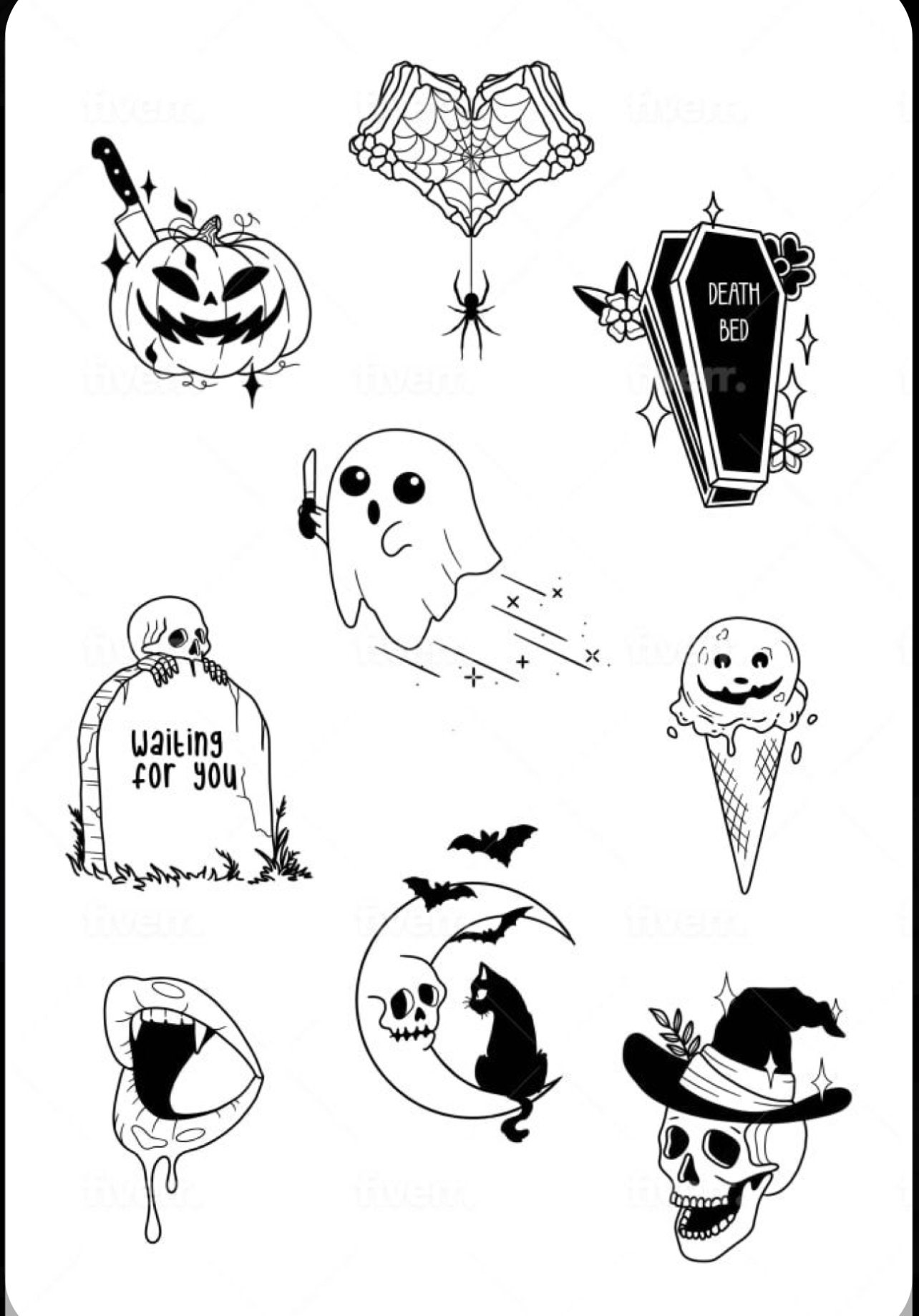 Premade Tattoo Stencils Ready to Use Tattoo Stencils Tattoo Etsy