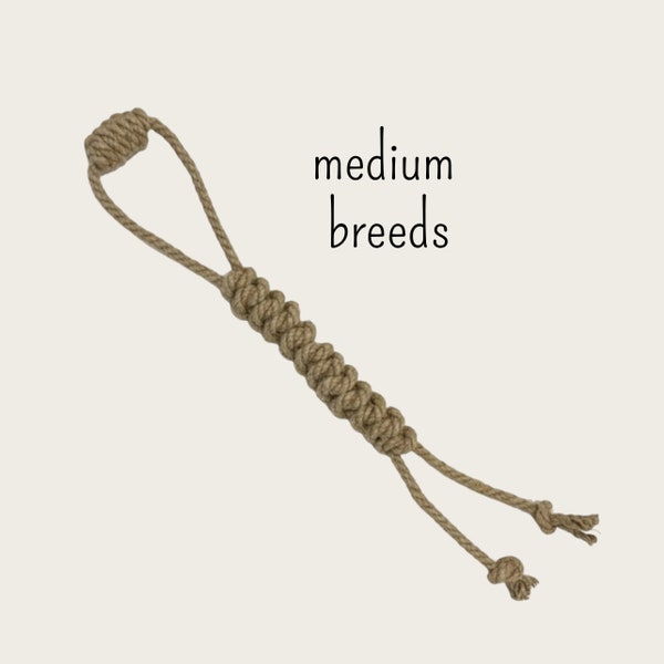 Hemp rope dog toy natural organic / medium breeds