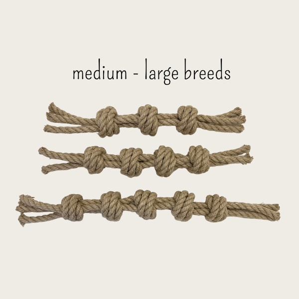 Organic Hemp rope dog toy natural / medium to large breeds