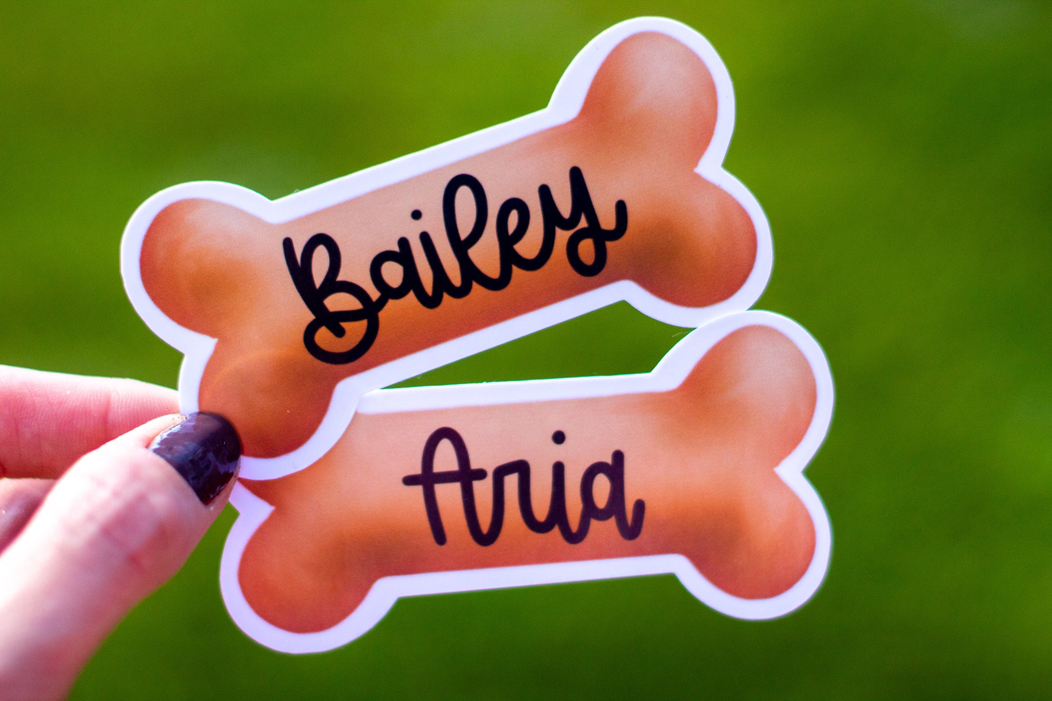 Personalized Dog Bone Sticker Custom Hand Lettered Dog Name Etsy UK