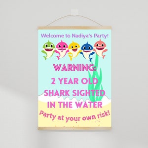 Baby Shark Birthday Party Welcome Sign | Printable 18" x 24" Party Sign