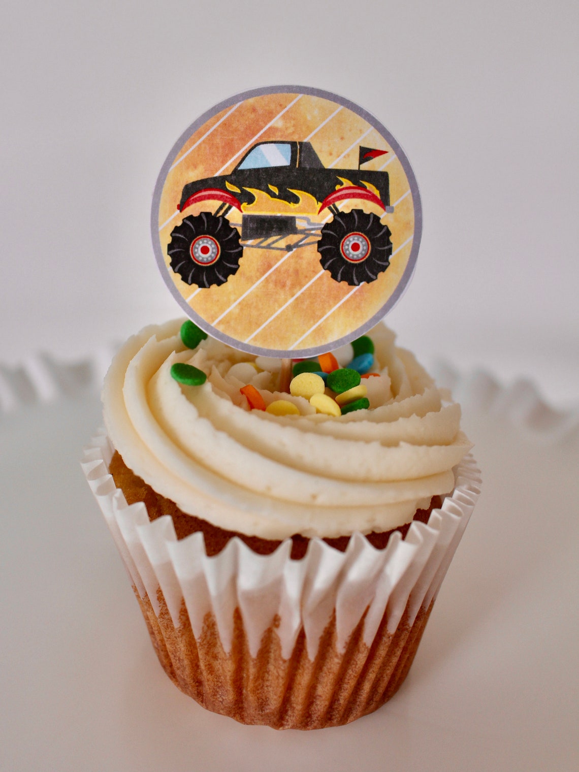 Monster Truck Cupcake Toppers Printable Cupcake Tags Tire Cupcake Tags