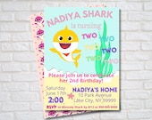 Baby Shark Birthday Invitation Printable Invitation Baby - Etsy