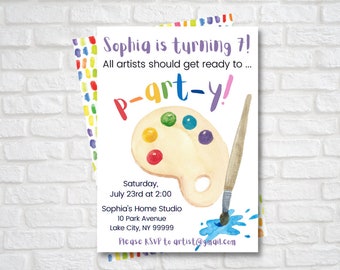 Artist Birthday Party Invitation | Art Party | Printable Invitation | Kid's Birthday Party Invitation