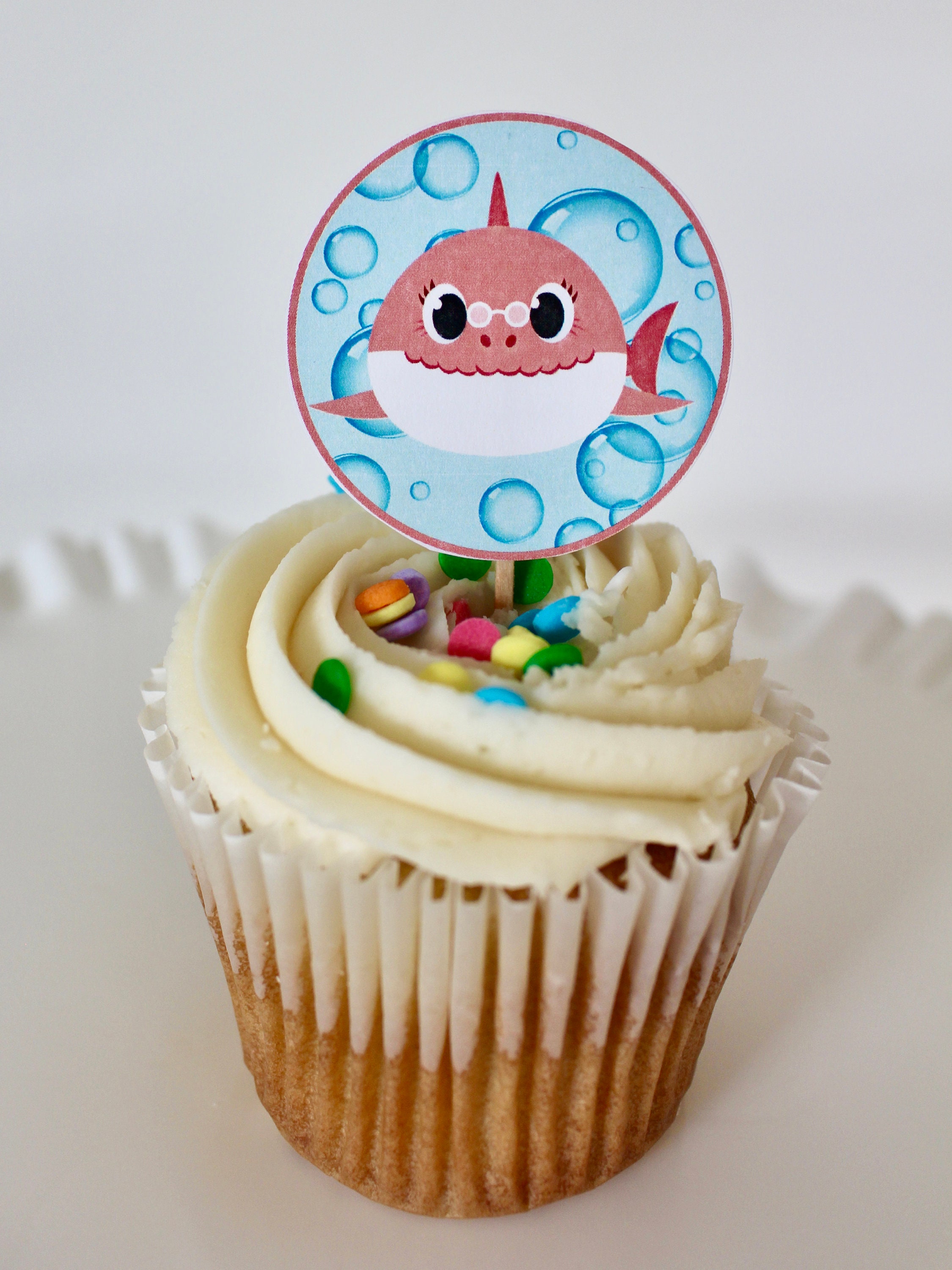 Printable Baby Shark Cupcake Toppers Baby Shark Birthday - Etsy