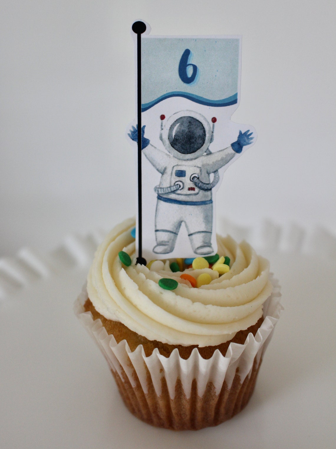 Astronaut Cupcake Toppers Outer Space Cupcake Toppers Etsy