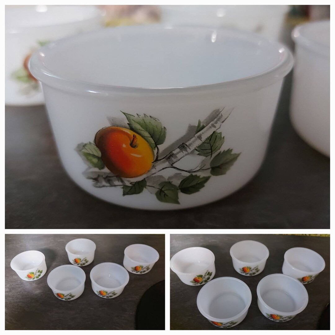 Ensemble de 5 ramequins en Arcopal Année 1970 Etsy France