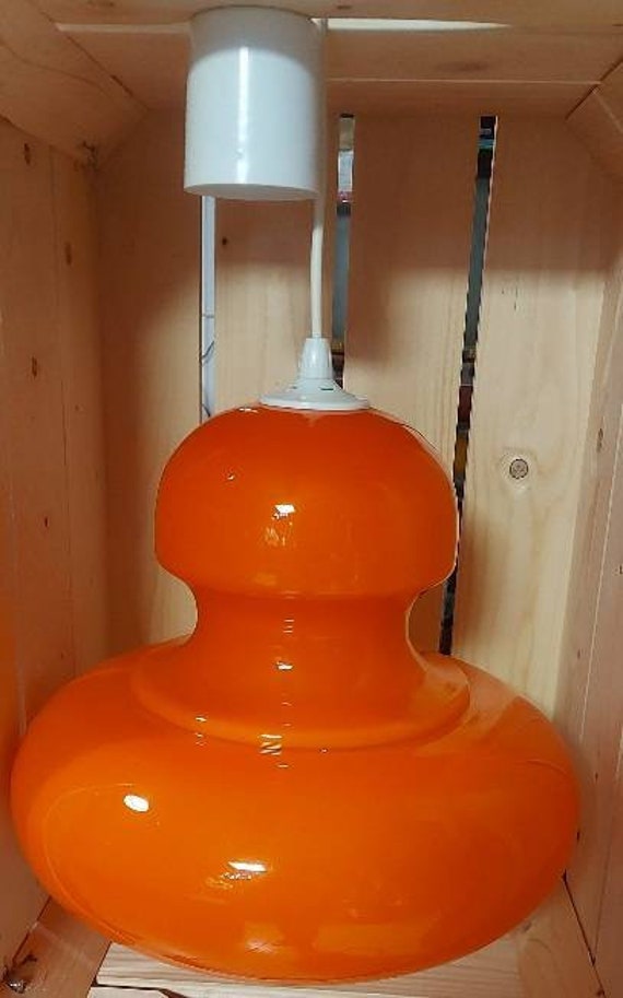 Suspension Opaline Orange - Année 1970