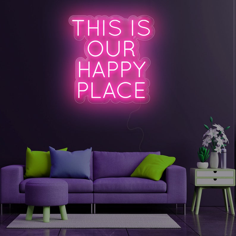 This is Our Happy Place Neon Sign Neon Light Home Décor Etsy UK