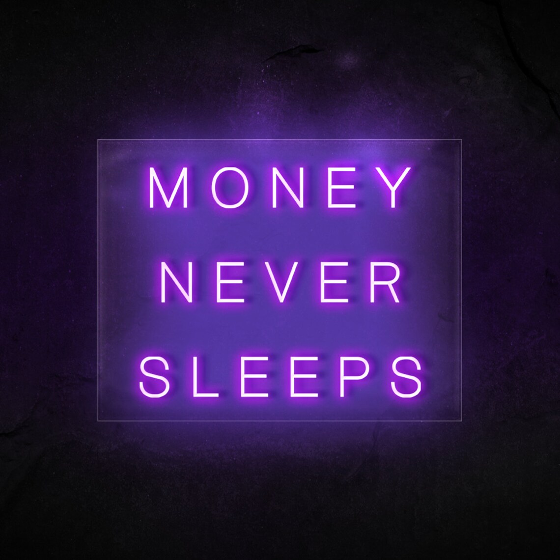 El dinero nunca duerme signo de neón personalizado luz de | Etsy