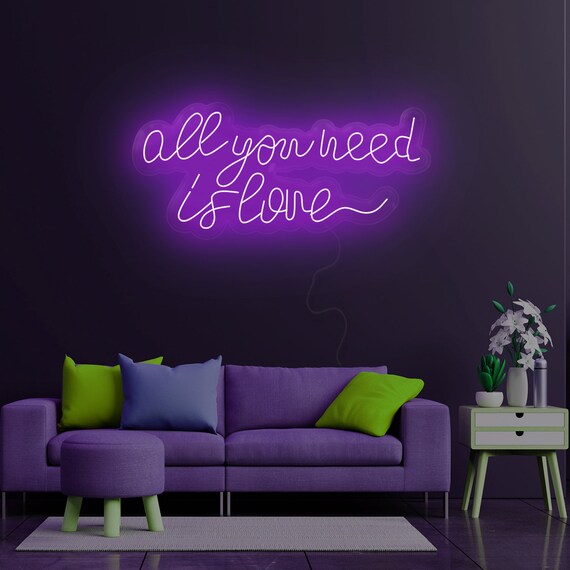 All You Need Is Love Neon Sign Bedroom Custom Led - Neon Sign Home Decor All You Need Is Love Neon Sign Bedroom Custom Led - Neon Sign Home Decor