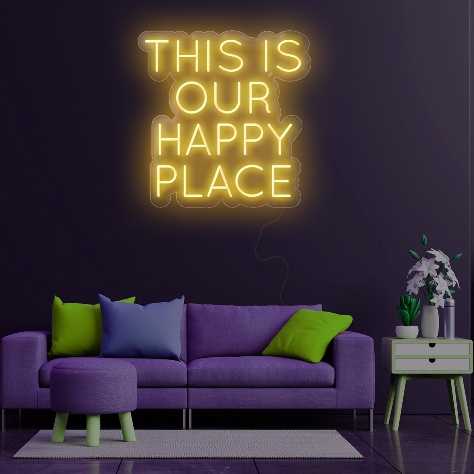 This is Our Happy Place Neon Sign Neon light home décor Etsy