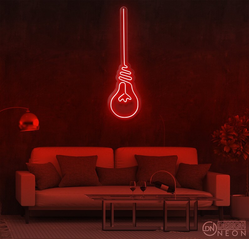 Light Bulb Neon Sign Office Wall Art Neon Sign Neon Light Etsy