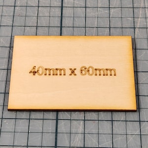 Miniature Bases - 40x60mm Rectangle, 3mm thick Plywood
