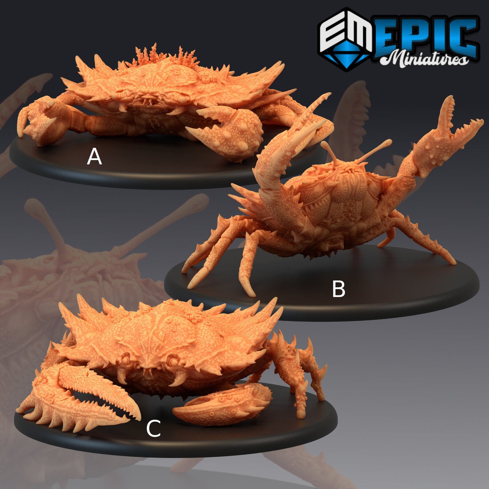 Giant Crab Epic Miniatures D&D Pathfinder Warhammer Etsy