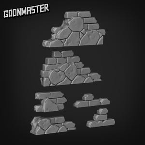 Wall Rubble - Goonmaster Basing Bits | 28mm and 32mm | Wargaming | DnD | Tabletop Roleplaying