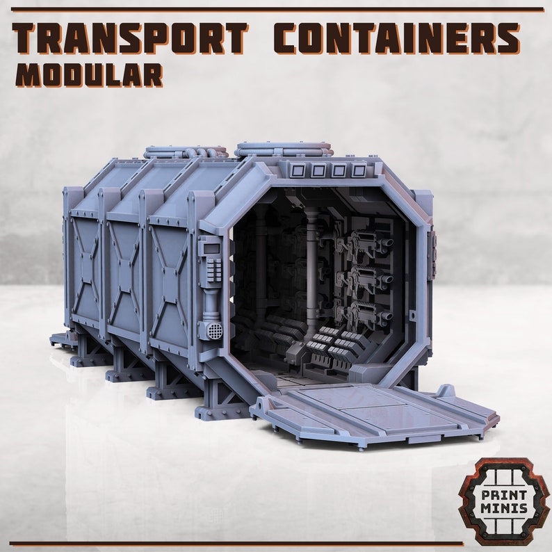 Multiple Container Dnd Kit Example Modular Shipping Container Set - Print Minis | 28mm and 32mm ...