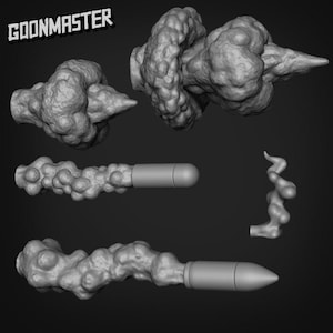 Humo de arma - Piezas de base Goonmaster / 28 mm y 32 mm / Wargaming / DnD / Juego de rol de mesa