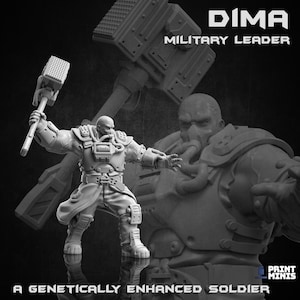 Enhanced Diesel Soldier, Dima - Print Minis | Sci Fi | Soldier | DieselPunk