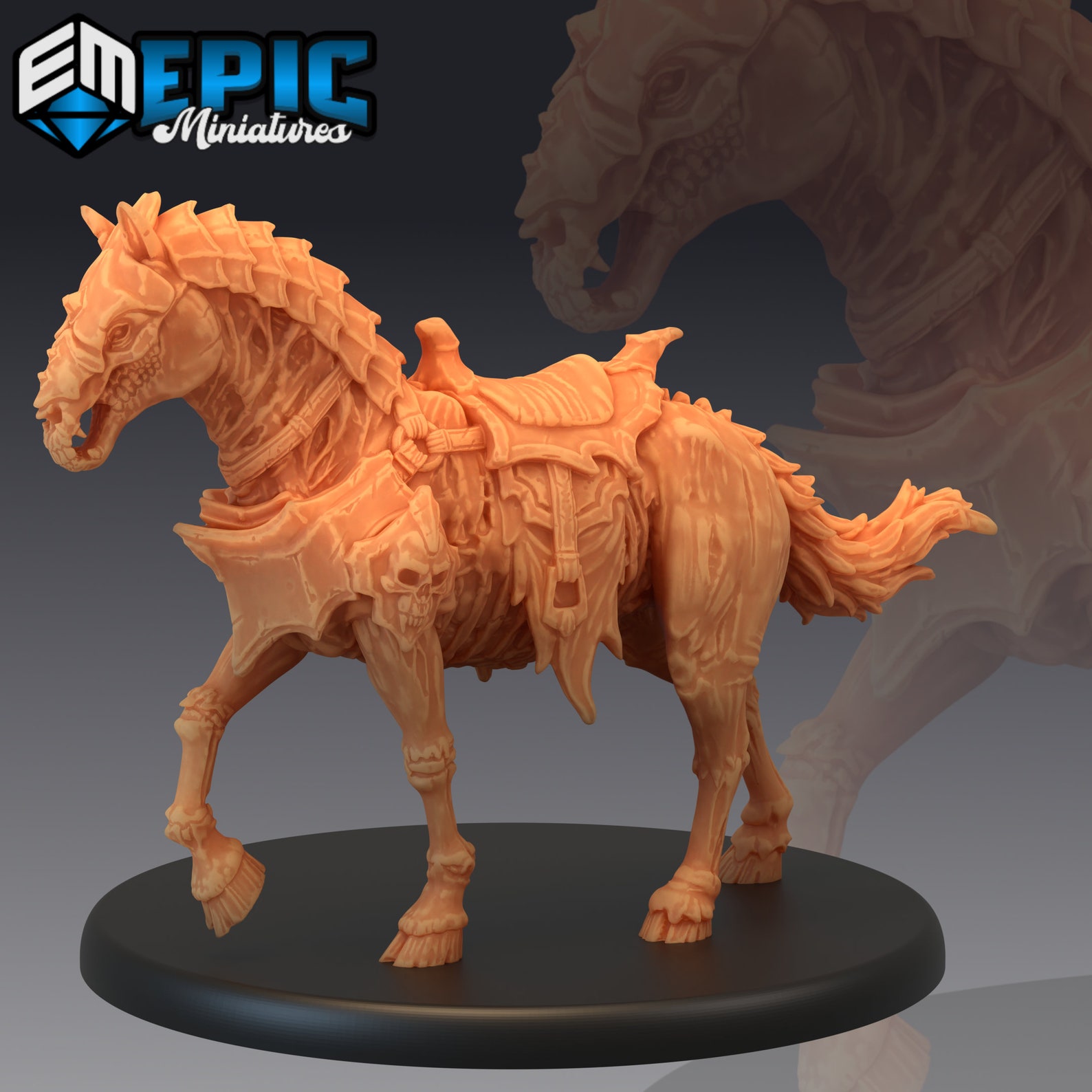 Undead Horse Epic Miniatures D&D Pathfinder 32mm Etsy