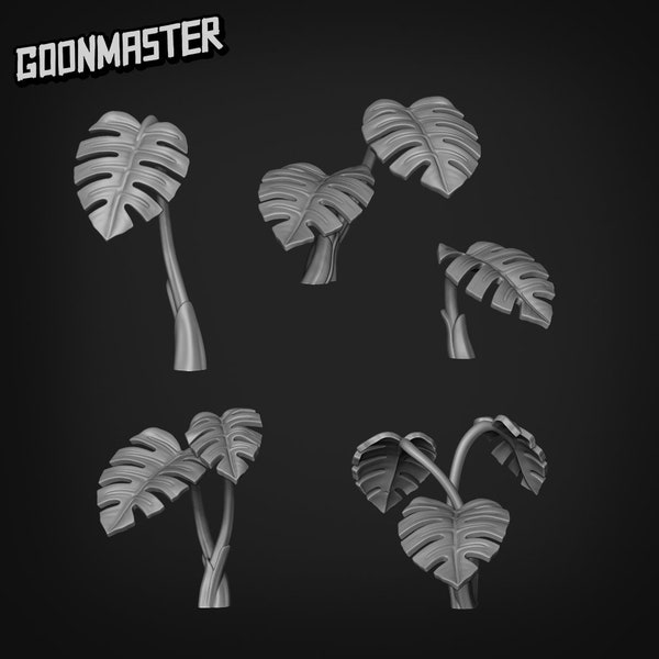 Monstera Deliciosa - Goonmaster Basing Bits |  Miniature | Wargaming | Roleplaying Games | 32mm | Basing Supplies | Tropical