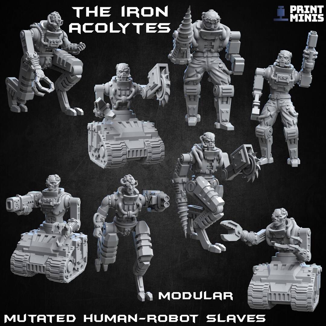 Modular Iron Acolytes Print Minis Sci Fi Miner Cyborg Chaos Mutant - Etsy