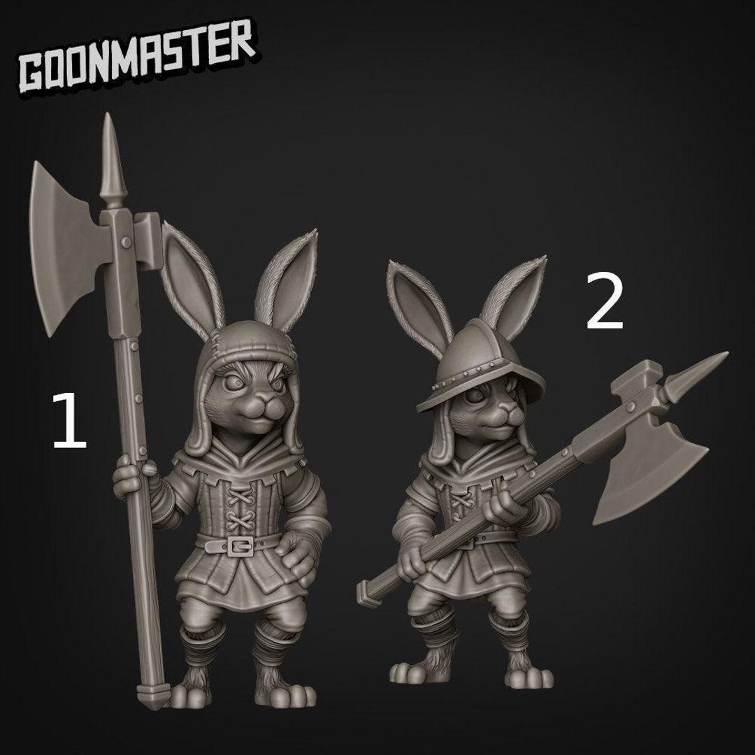 Rabbit Halberdier - Goonmaster | 28mm and 32mm | Wargaming | Dnd ...