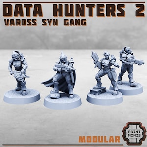 Data Hunters 2, extension modulaire Vaross Syn Gang - Mini-impressions | 28 mm et 32 mm | Jeux de guerre | MdD | Jeux de rôle sur table