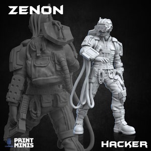 Zenon, Hacker - Print Minis | Sci Fi | Rogue | Infiltrator | Technician | Mechanic | Bird