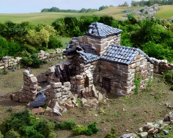 Ruined French Mausoleum. King and Country, 15mm, 28mm, 32mm - Printable Scenery | 28mm and 32mm | Wargaming | DnD | Tabletop Roleplaying