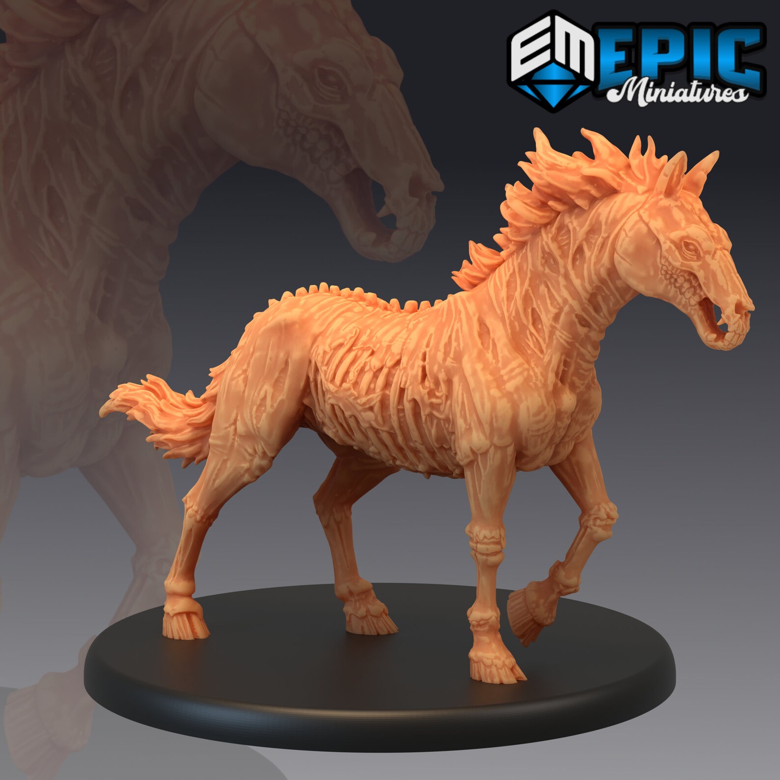 Undead Horse Epic Miniatures D&D Pathfinder 32mm Etsy UK