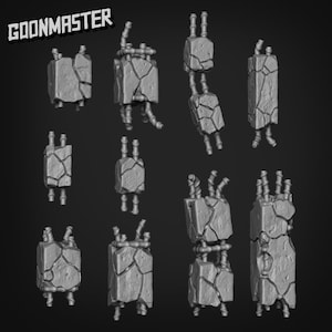 Reinforced Concrete Pillars - Goonmaster Basing Bits | 28mm and 32mm | Wargaming | DnD | Tabletop Roleplaying