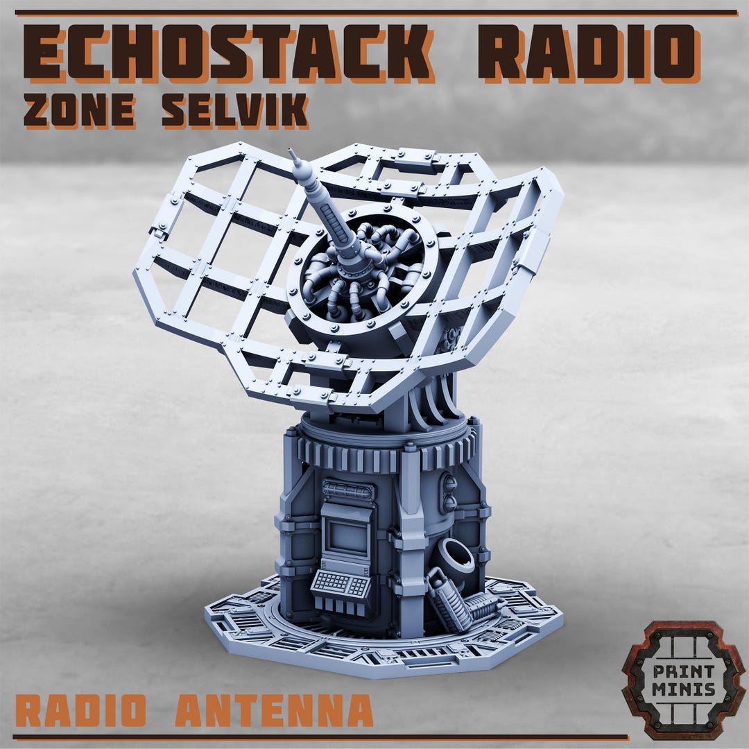 T Stack Radio Echostack Radio.scifi Radar Dish - Print Minis | 28mm and 32mm ...