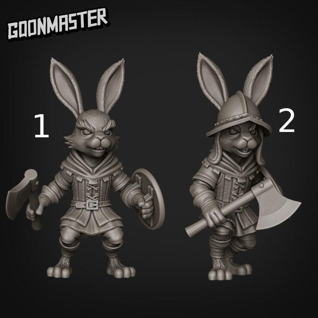 Rabbit Axe Soldier - Goonmaster | 28mm and 32mm | Wargaming | Dnd ...