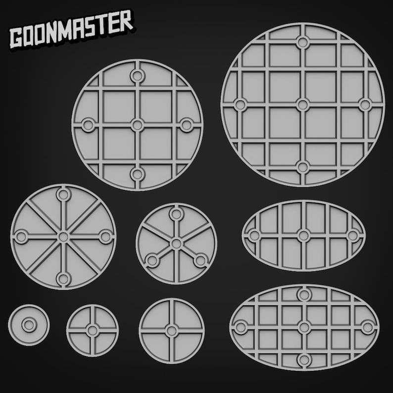 Gothic Tile Bases - Goonmaster | 28mm and 32mm | Wargaming | DnD | Tabletop Roleplaying