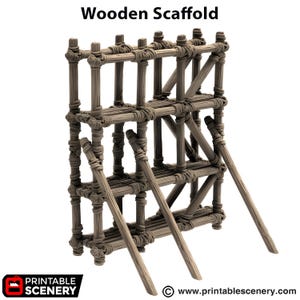 Wooden Scaffold. King and Country, 15mm, 28mm, 32mm - Printable Scenery | 28mm and 32mm | Wargaming | DnD | Tabletop Roleplaying