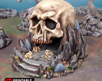 Titan Skull Cave. Shadowfey Wilds, 15mm, 28mm, 32mm - Printable Scenery | 28mm and 32mm | Wargaming | DnD | Tabletop Roleplaying