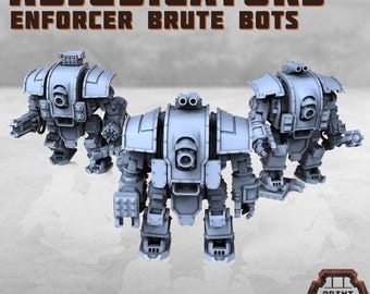Bots Brute Adjudicadores, Mechas de Guerra Modulares - Miniaturas Imprimibles / 28 mm y 32 mm / Wargaming / DnD / Juegos de Rol de Mesa