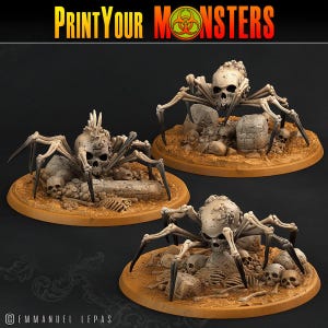 Arañas de Hueso - Imprime tus Monstruos / 28 mm y 32 mm / Wargaming / DnD / Juego de Rol de Mesa