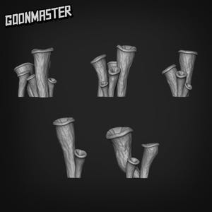 Black Trumpet Mushrooms - Goonmaster Basing Bits | 28mm and 32mm | Wargaming | DnD | Tabletop Roleplaying