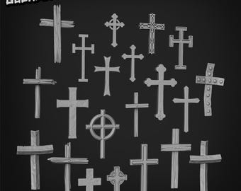 Crucifix - Goonmaster Basing Bits | 28mm and 32mm | Wargaming | DnD | Tabletop Roleplaying