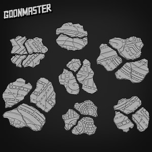 Broken Temple Ancient Floor - Goonmaster Basing Bits | 28mm and 32mm | Wargaming | DnD | Tabletop Roleplaying