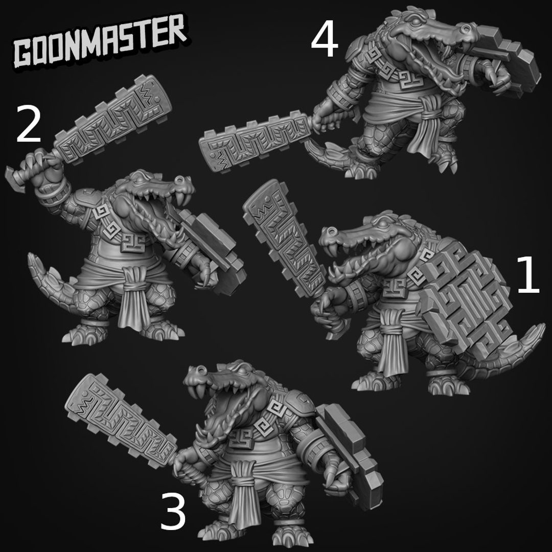 Croc Warrior Goonmaster Miniature Wargaming Etsy