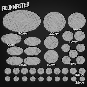Cracked Stone Floor Bases - Goonmaster | 28mm and 32mm | Wargaming | DnD | Tabletop Roleplaying