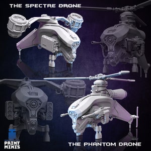 Cyberpunk Drones - Print Minis | Sci Fi | Spectre | Phantom | AI | Helicopter | Jet