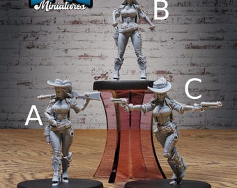 Female Gunslinger- Epic Miniatures | 28mm and 32mm | Wargaming | DnD | Tabletop Roleplaying
