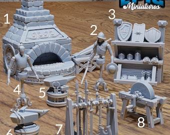 Blacksmith Scatter Terrain - Epic Miniatures | 28mm and 32mm | Wargaming | DnD | Tabletop Roleplaying